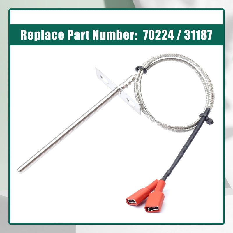 YUXIVCNE 70224 RTD Temperature Sensor Probe Replacement for Pit Boss 340 440 Pellet Grills Replace 31187 with 2 Nuts and Screws