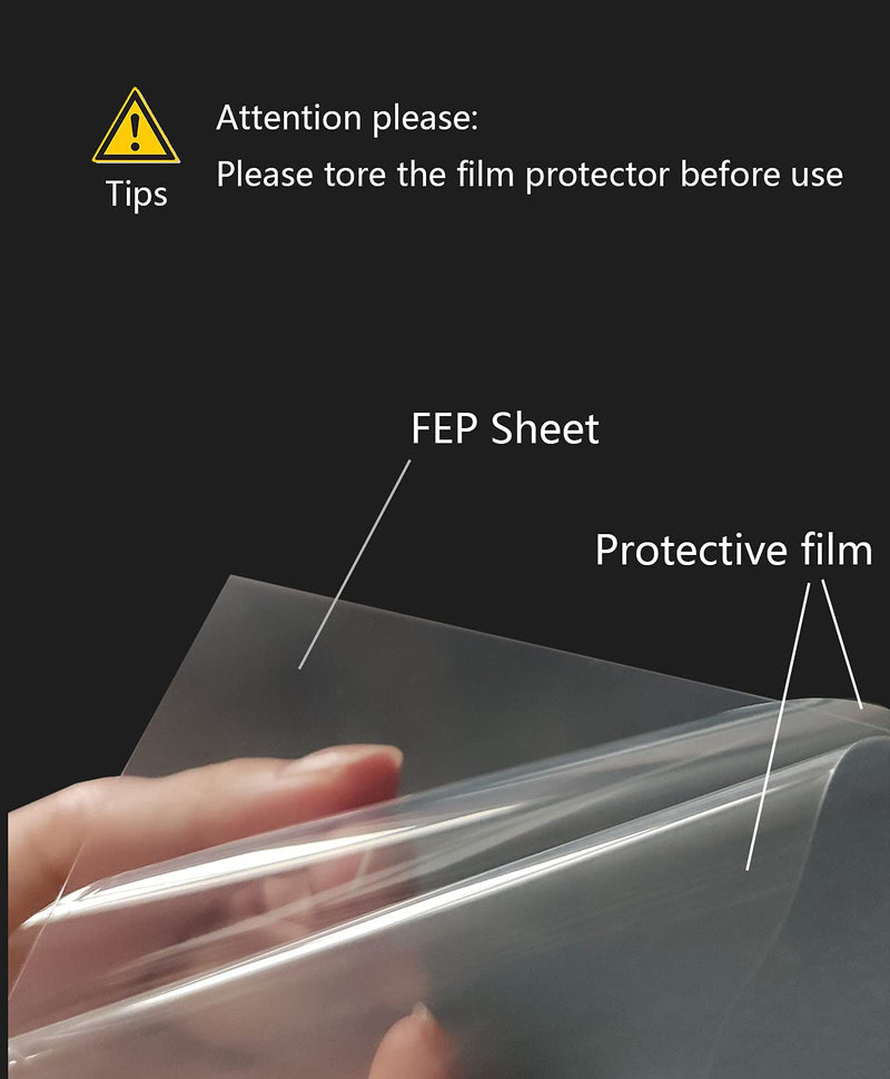 5 Pcs FEP Film, FEP Replacement Sheet for ANYCUBIC Photon Mono M7, M7 Pro, M5, M5s, M5s Pro, ELEGOO Saturn 4 Ultra, Saturn 4, Saturn 3 Ultra, Saturn 3, Saturn 2, Saturn 8K 3D Printer, 210x290x0.15mm 5pcs/210*290mm