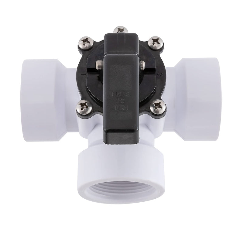 3 Way Diverter Water Valve Abplag1 1/2" Female Universal Combo Hose Adapter with Hose Clamps for Garden Pool Diverter to 1.25" or 1.5" Diameter Hose 3 Way Valve. White