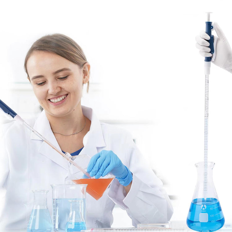 ONiLAB Glass Graduated Pipette, 25ml,Tolerance ±0.2ml, Standard Sodium Calcium Glass Pipettes for Transfer Liquid or Essentail Oil for Lab, Chemistry（10 pcs） 17900305