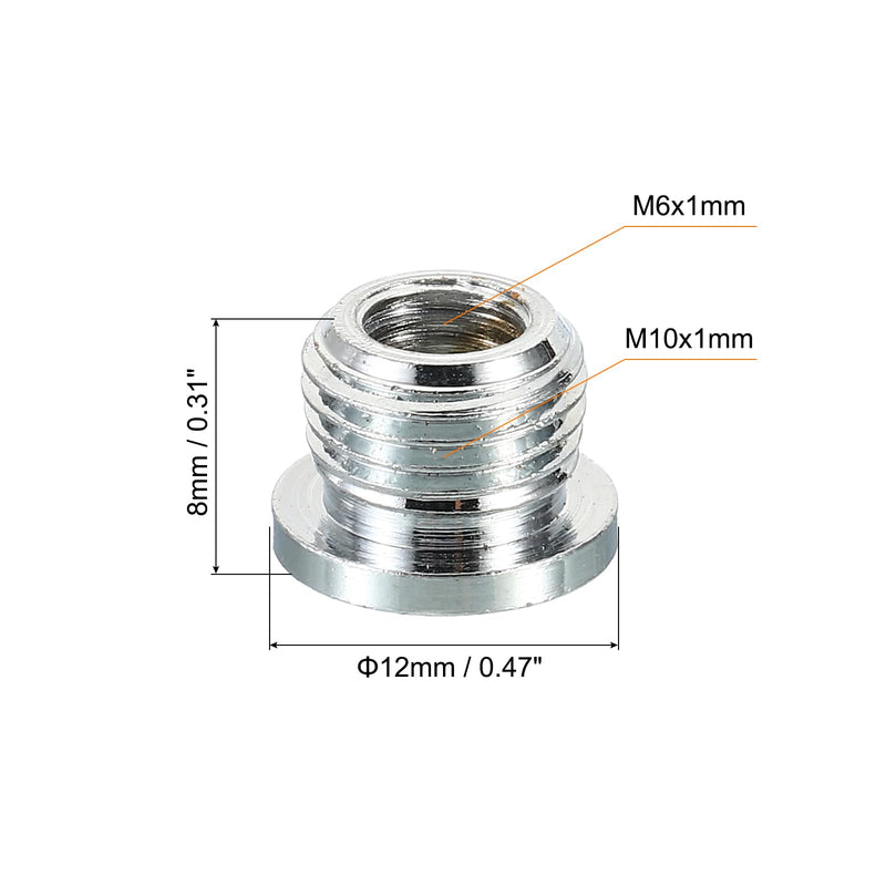 PATIKIL Gooseneck Tube Connection Thread, 3 Pack M10 Male to M6 Fine Thread Female Conversion Nut Gooseneck Hose Adapter for Microphone Gooseneck Hose Adapter