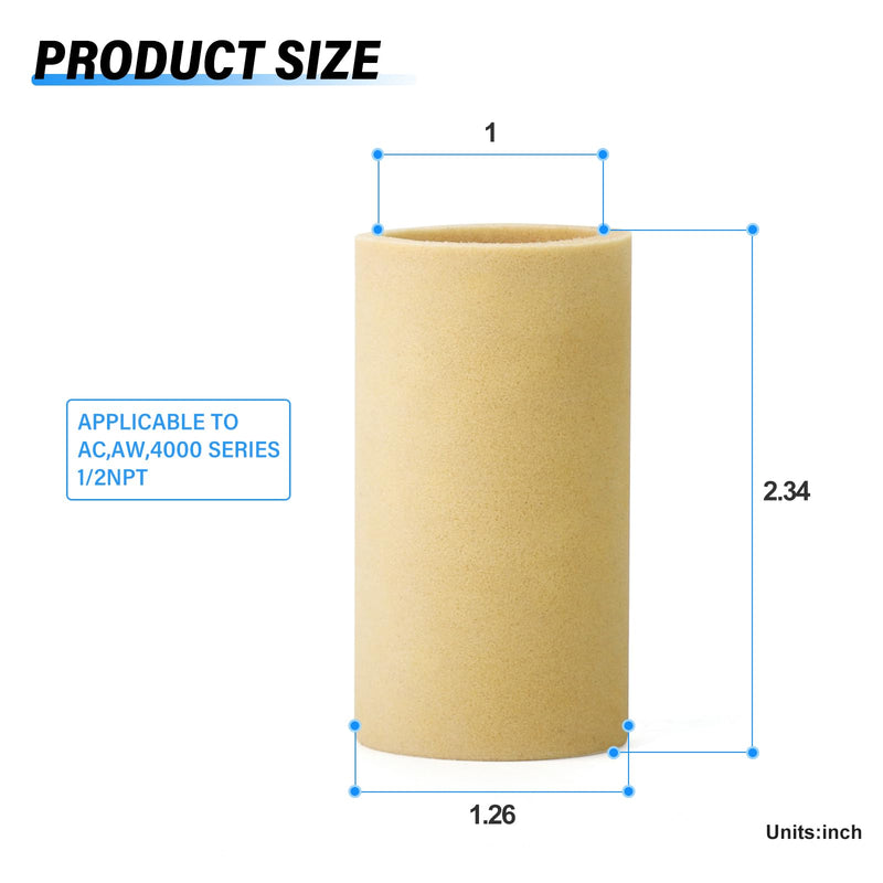 TAILONZ PNEUMATIC 1/2" NPT Yellow Filter Element Cartridge Replacement Kit for AC,AW,4000 Filter Element