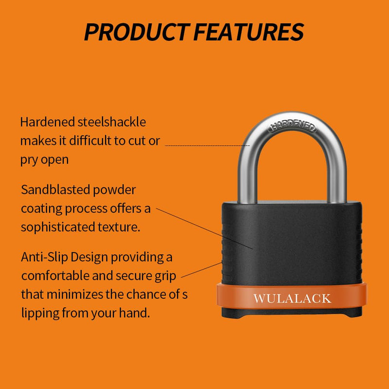 4 Digit Heavy Duty Combination Lock, Weatherproof Combo Padlock for Outdoor Use – Suitable for Sheds, Fences, Gates, Hasps & Storage Units，6 Pack (Matte Black) 6 Pack Short Shackle