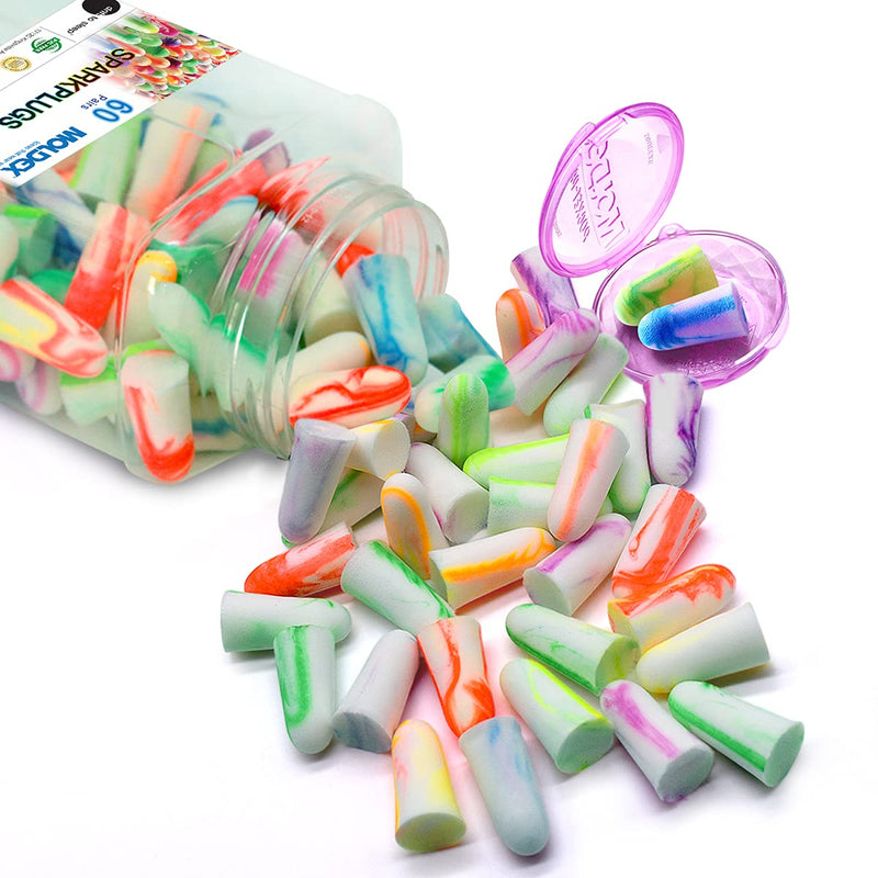 MOLDEX Sparkplugs Soft Foam Earplugs 60 Pairs Ear Plugs for Sleeping, Snoring, Work, Travel, Shooting - 33dB Highest NRR Made in USA (Bottle Pack) 120 Count (Pack of 1)