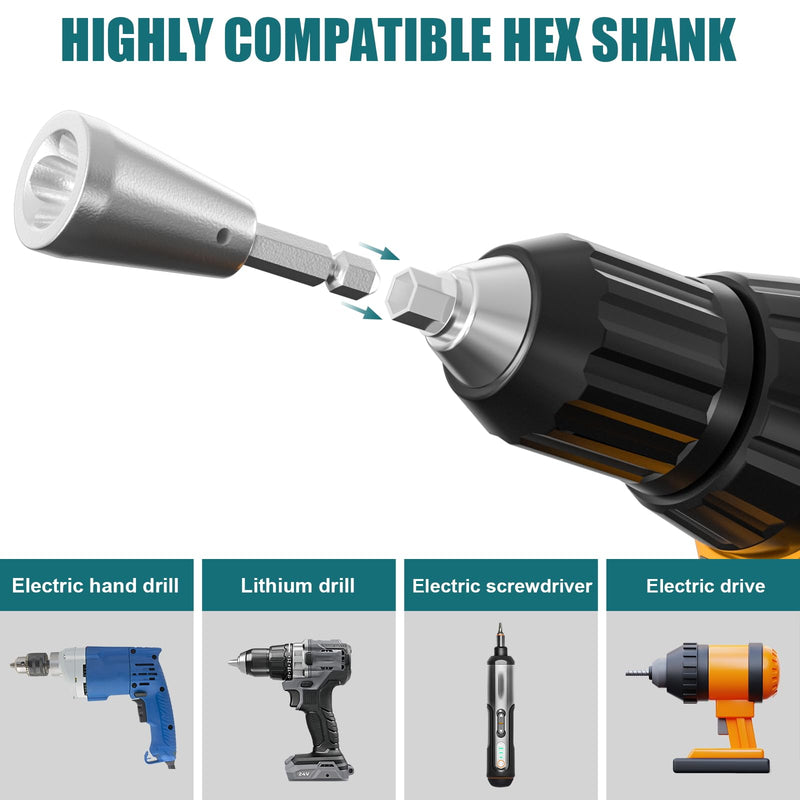 2PCS Wire Twister Tool for Drill, Wire Nut Twister for Electrical Power Drill, 6mm Hex Shank Cable Wire Twisting Tool Wire Twister Wire Connector for 9-22 AWG