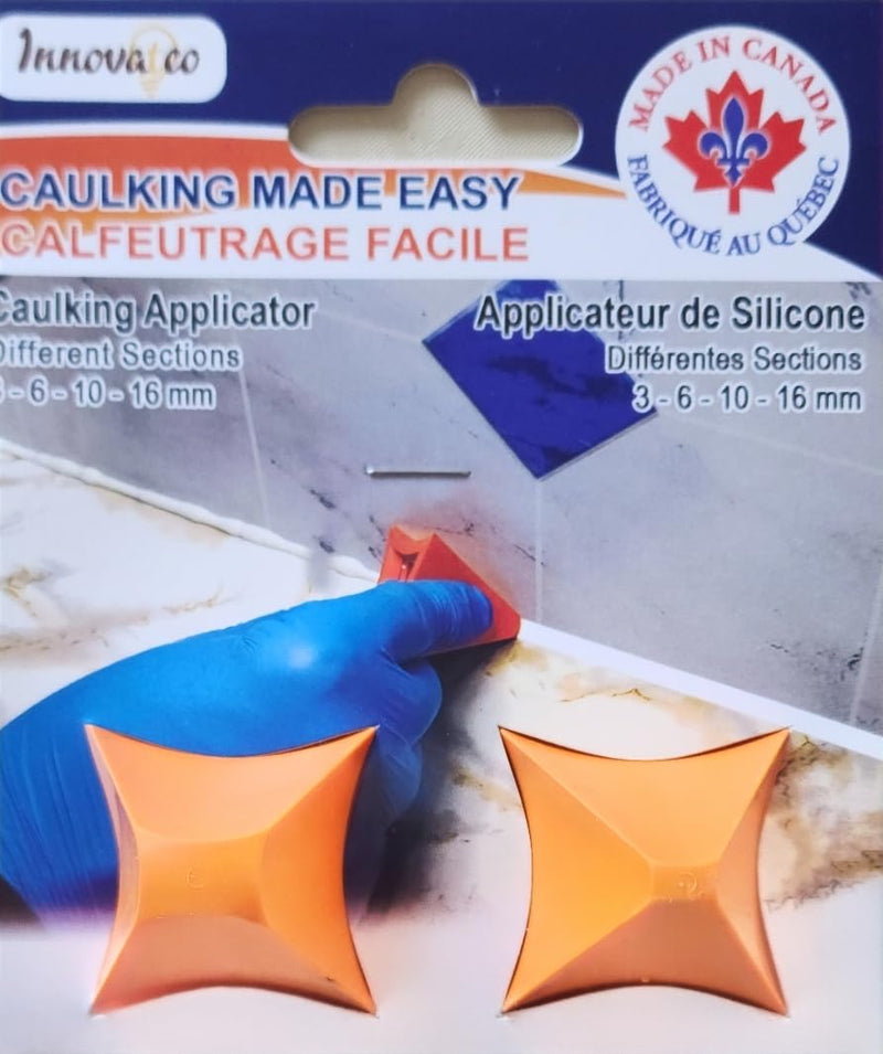 Silicone Caulking Tool,Sealant Finishing Tool,Silicone applicator effective sealing tools for Kitchen,Bathroom,Joint,4 different sections 4.6.10.16mm developed and produced by Innovatco in Canada