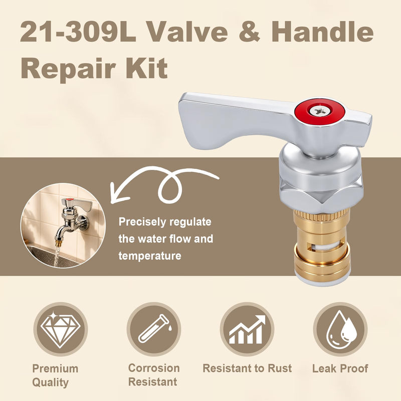 21-309L Valve & Handle Repair Kit Compatible with Krowne Royal Faucets