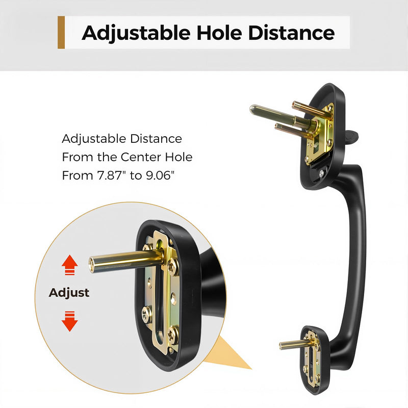 ARPHA Matte Black Front Door Entry Handleset,Entry Door Handleset for Right&Left-Handed Doors,Lower Half Grip,Deadbolt Not Included