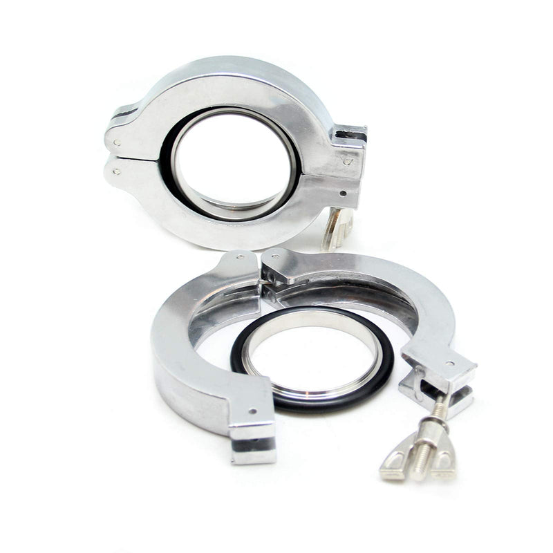 QiiMii KF-50 Aluminium Wing Nut Hinge Clamp with FKM O-Ring and SS304 Center Ring, 2 Pack Aluminum KF-50(2 pack)