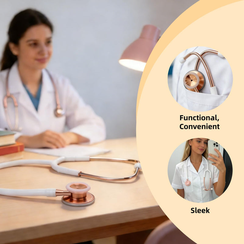 Lightweight Stethoscope Dual Head Stethoscope for Nurses,Doctors Students, Home Health Use (Rose Gold) Rose Gold