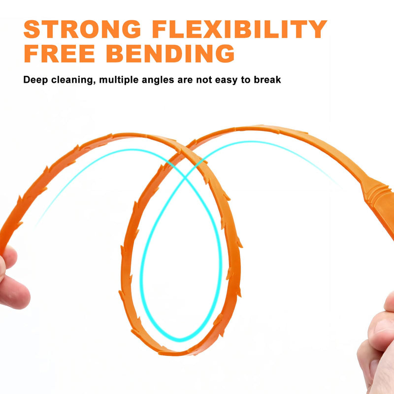 Drain Clog Remover, Effective Drain Snake Hair Drain Clog Remover, Ideal Drain Cleaner For Sinks, Showers, And Tubs - Flexible And Durable 4Pack 20inch Length For Easy Use.