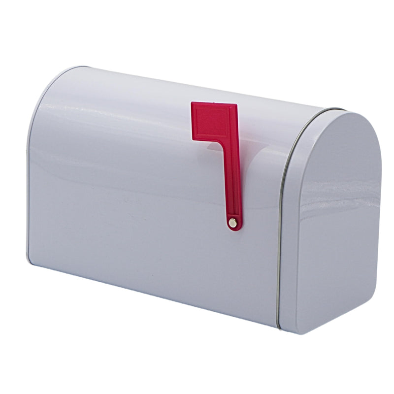 4E's Novelty 9" Tinplate Mailbox Toy for Kids – Sturdy Play Mailboxes for Kids, Valentines Day DIY Mail Box for Kids, Valentiens Mailboxes for Kids, Playhouse Mailbox for Outdoor Play Activities