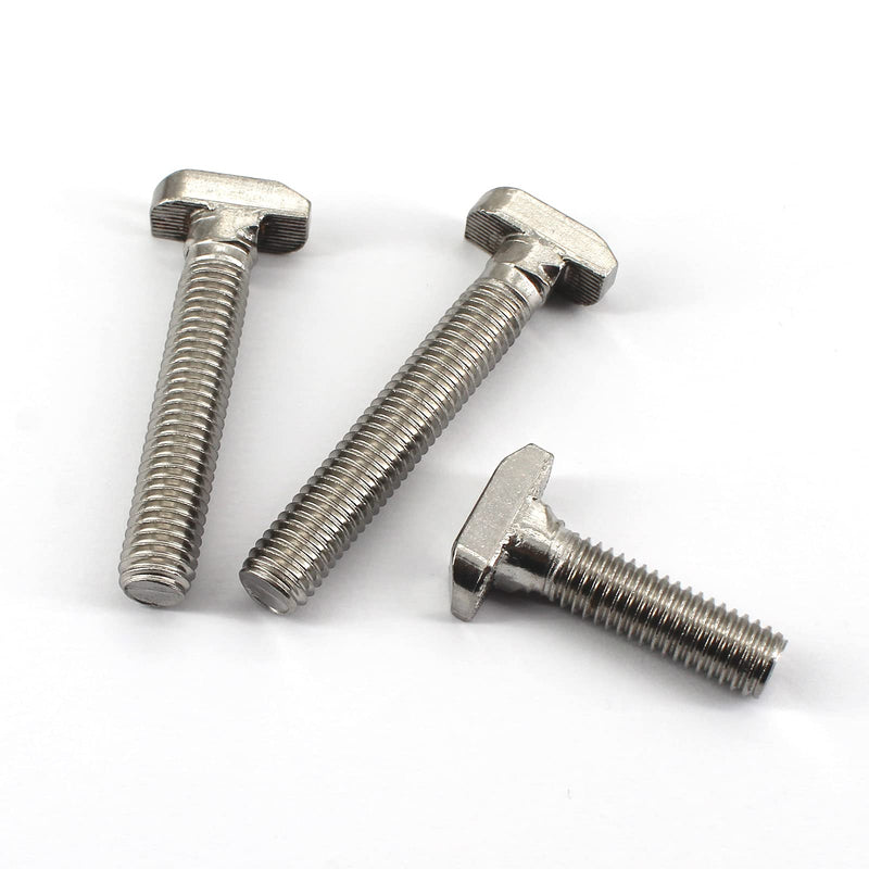 20Pcs M8x25mm 304 Stainless Steel T-Slot Bolt 40 Series Aluminum Profile T-Shaped Screw Bolt Fastener 17.8mm Head Size M8x25