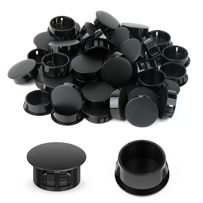 100PCS 1/2" Black Plastic Plugs Hole, Round PA66 Plug Furniture Hole Decorative Cover 1/2"