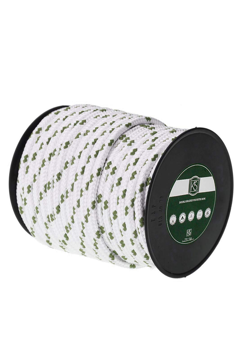 KIS Premium Quality Double Braided Nylon Polyester Rope 6 MM (1/4 inch 60 ft) - Boat, Docking, Anchor - Heavy-Duty Extra Strength - Multi-Purpose, Sailing, Crafting, Camping, Marine - Made in Turkey 1/4" 60 ft