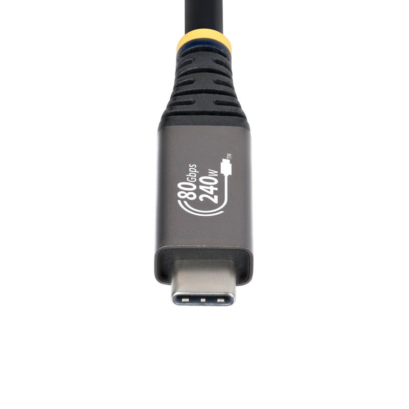StarTech 5ft/1.5m USB-C to USB-C USB4 Cable, 80Gbps, 240W PD, 8K, Black | USB-C to USB-C, DP2.1, Thunderbolt, 240W Power Delivery, E-marker chip, RoHS-compliant TPE jacket