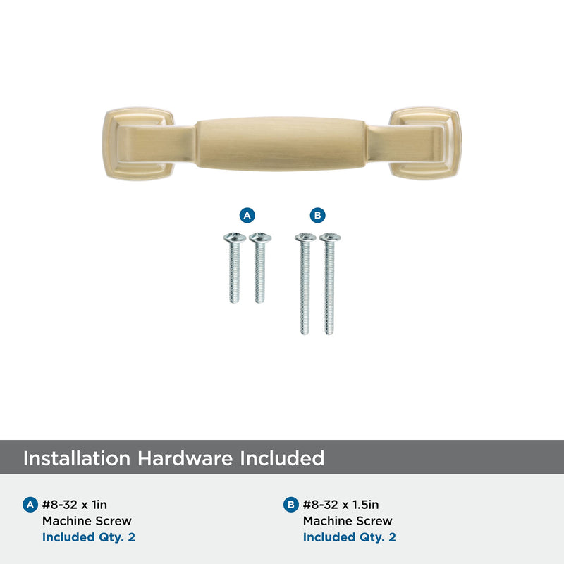 Amerock | Cabinet Pull | Champagne Bronze | 3 inch (76 mm) Center to Center | Stature | 2 Pack | Drawer Pull | Drawer Handle | Cabinet Hardware 3 inch (76mm) Center-to-Center (Pack of 2)