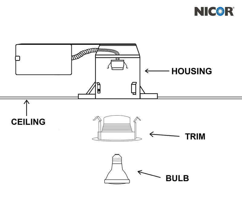 NICOR Lighting 4 inch White Recessed Baffle Trim for MR16 Bulb (14002)