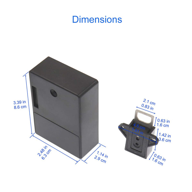 ETEKJOY RFID Electronic Cabinet Lock Hidden DIY for Wooden Cabinet Locker Drawer Cupboard (Black) Black