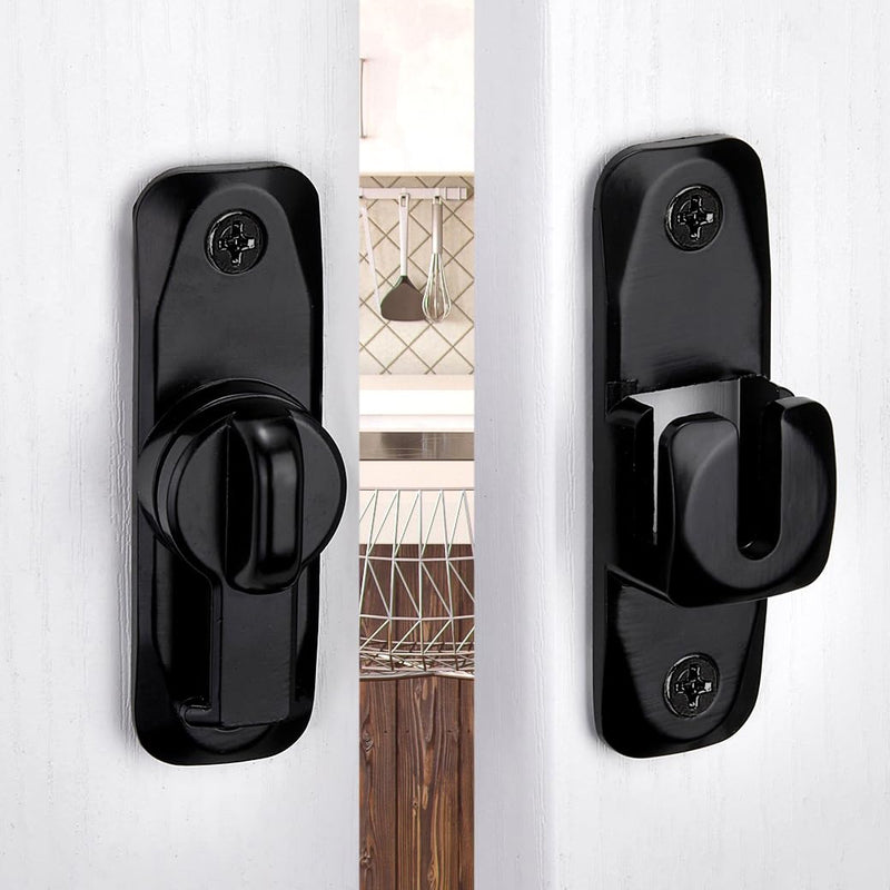 10 Packs Barn Door Latches,Black 90/180 Degree Gate Lock,Zinc Alloy Right Angle Door Lock Latch,Flip Gate Latches Hardware,Door Security Sliding Door Latch Lock fo Cabinets,Bathroom,Barn Door Black_10 Pack