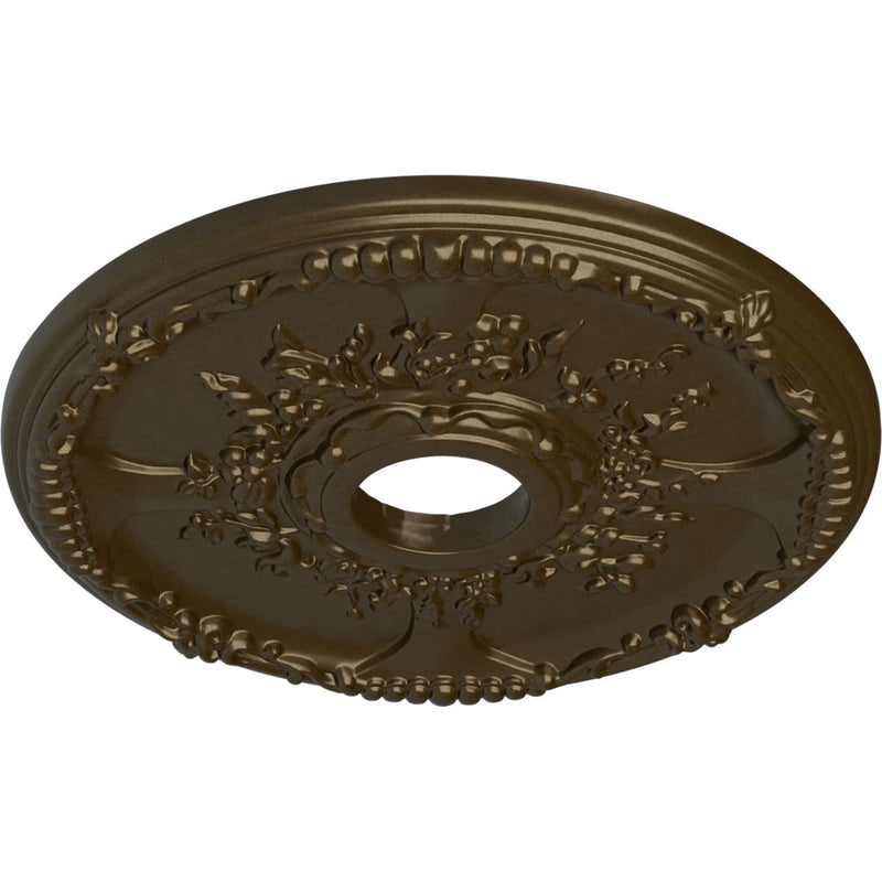 Ekena Millwork CM18SEBRS Antioch Ceiling Medallion, Brass Brass (Metallic Series)