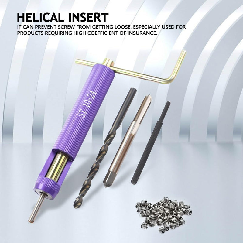 AUNMAS 50Pcs Stainless Steel Coiled, 10 24 Helicoil Kit Wire Helical Screw Thread Inserts Kit Imperial 10 24Unc X 1.5D
