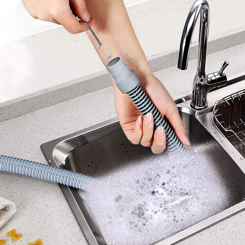 CPAP Tube Cleaning Brush-7 Feet Flexible + 7 Inches Handy Stainless Steel Wire Bristle Brush- Fits for Standard 22mm Diameter Tubing Blue