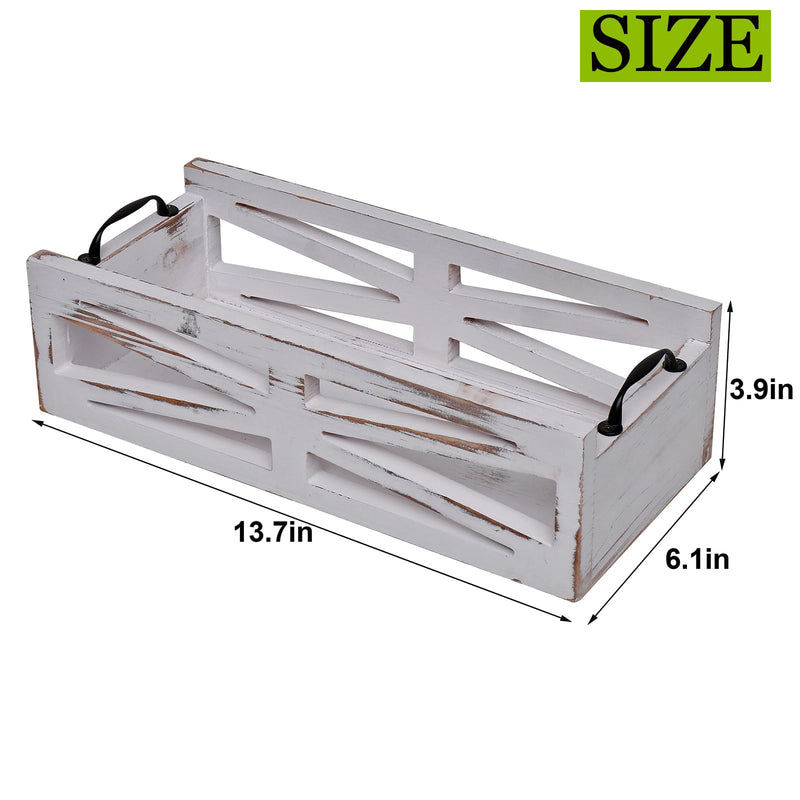 Wooden Toilet Paper Holder Bathroom Decor Box-Toilet Tank Paper Basket with Handles for Bathroom Organizing