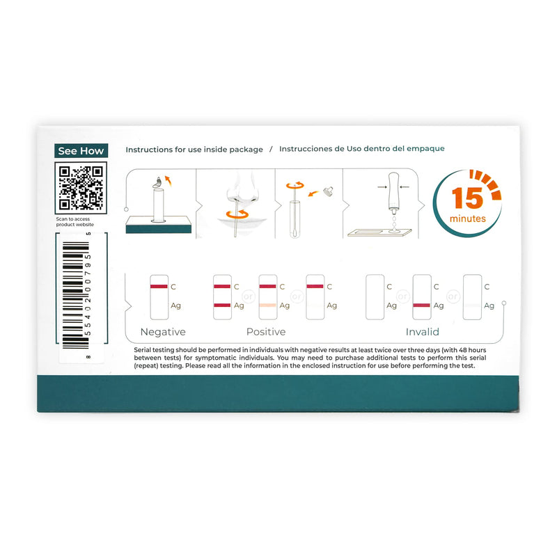 COVID-19 Antigen Home Test, FDA EUA at-Home Self Test, Non-invasive Nasal Swab, Easy to Use and Results Within 15 Minutes (1 Pack, 2 Tests Total)