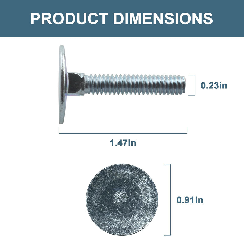 014973239633 Elevator Bolts for Several uses,Steel,Zinc,Flat Countersunk,1/4-20 x 1-1/2, Piece-20