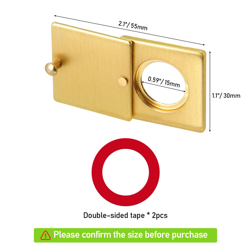 Peephole Security Cap Set, Home Door Viewer Cover with Self-Adhesive Install Kit for Enhanced Privacy (Brushed Gold) Brushed Gold