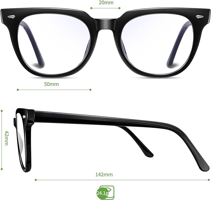 [Joopin] Blue Light Cut Glasses, PC PC Ultralight TR90 UV Protection, Wellington Glasses, Transparent Lens, Men's, Women's - NewNest Australia