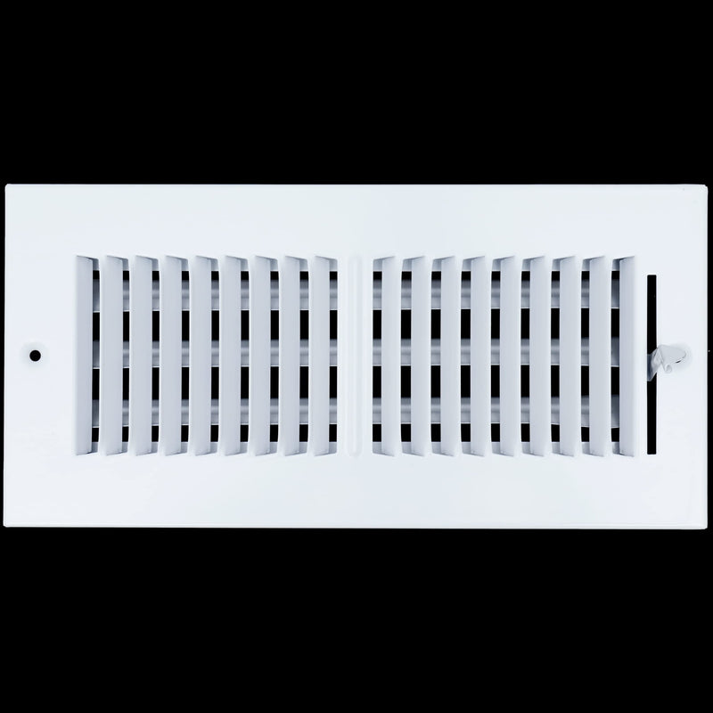 Fits 10x4 Duct Opening 2 Way Steel Air Supply Diffuser by Handua | Register Vent Cover Grille for Sidewall and Ceiling | White | Outer Dimensions: 11.75" X 5.75" 10" X 4" Duct Size