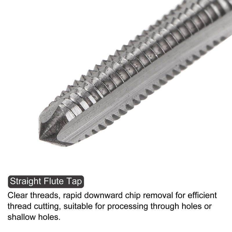 uxcell 10pcs Machine Thread Taps 8-32 UNC 2B High Speed Steel 6542 Straight Flute Screw Thread Milling Taps Threading Tapping Repair Tools