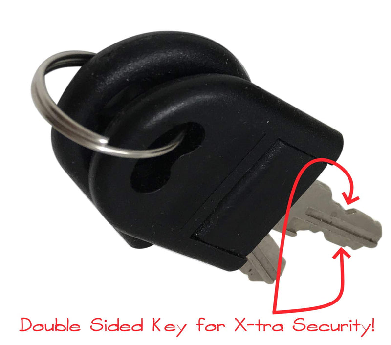 Desunia Office Desk Lock for Drawer & Door - 7/8" (.875") Bore - Black - Keyed Alike - Includes Escutcheon Trim Ring, Strike, & Screws - 4 Locks