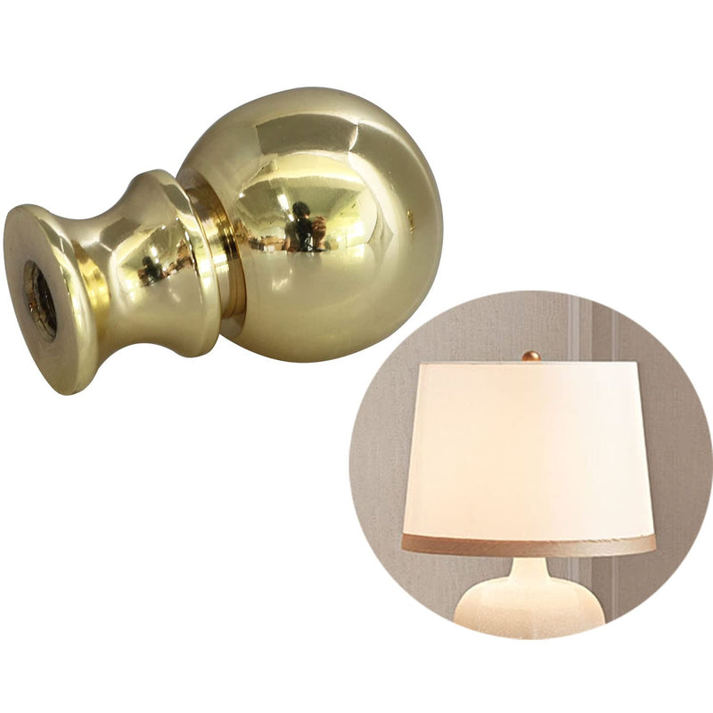 2PCS 1-1/2 Inch Lamp Finial Small Spherical Lamp Finishes for Lampshades, Polished Brass