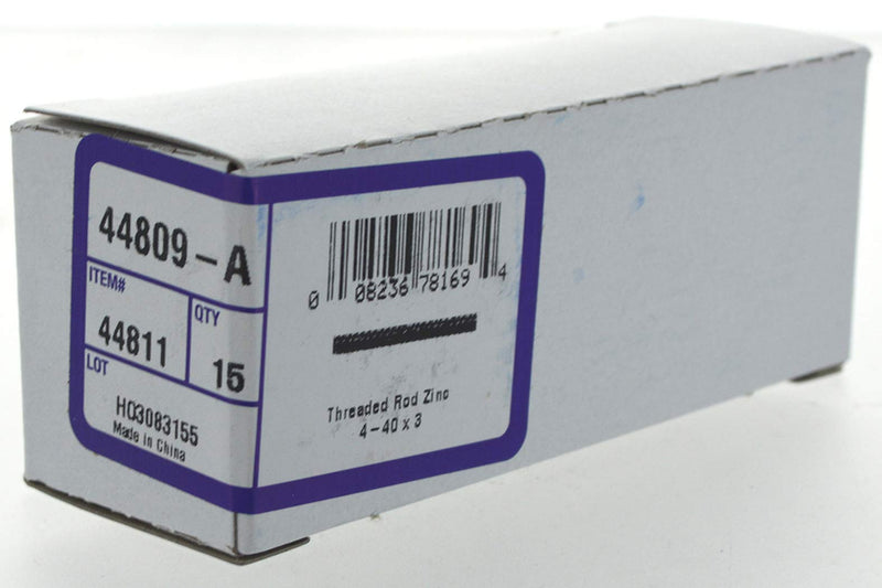 44811 #4-40 x 3" Threaded Rod, 15-Pack