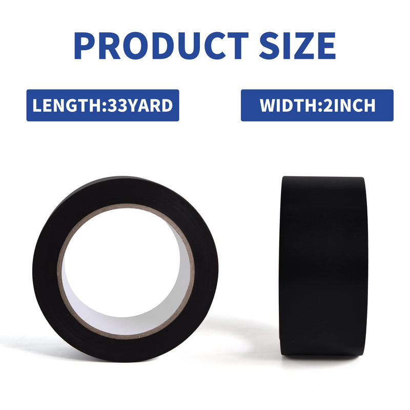 Corrosion Protection Pipe Tape, Wrap Pipe Tape for Drain Pipe, Metal Electrical Outdoor Underground Pipe, Waterproof PVC Black Tape, Duct Anti-Corrosion and Protection, 2Inch X 33Yard 1