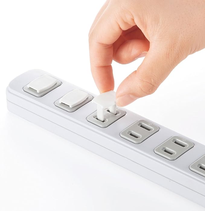 Sanwa Supply TAP-CAP2P50 Outlet Safety Cap, 2P Compatible, 50 Pieces, Dust Intrusion Prevention - NewNest Australia