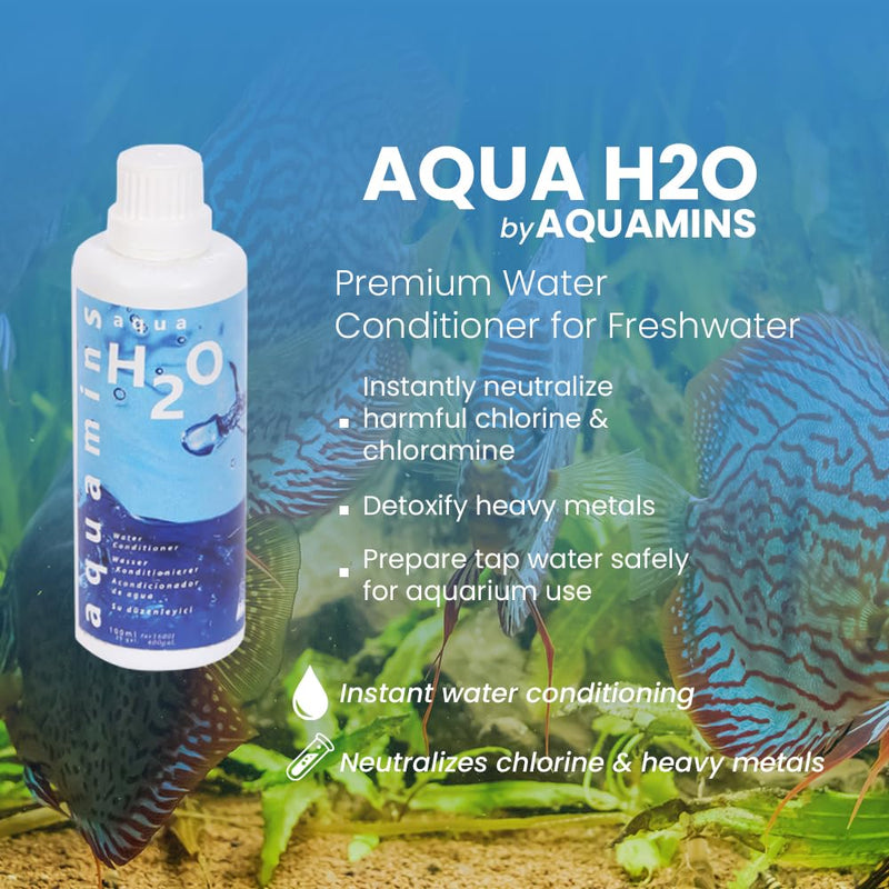 Aqua H2O – Water Treatment for Aquarium, 500ml (17 fl oz) | Freshwater & Marine Conditioner 500ml/17fl oz