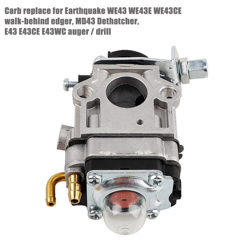 300486 Carburetor for Earthquake E43 E43CE Auger MC43 MC43E MD43 Tiller Cultivator WE43 WE43E Edger Powermate PEA438 PCV43 Southland SCV43 SEA43 Eskimo Mako 51.7cc M43 43cc Engine