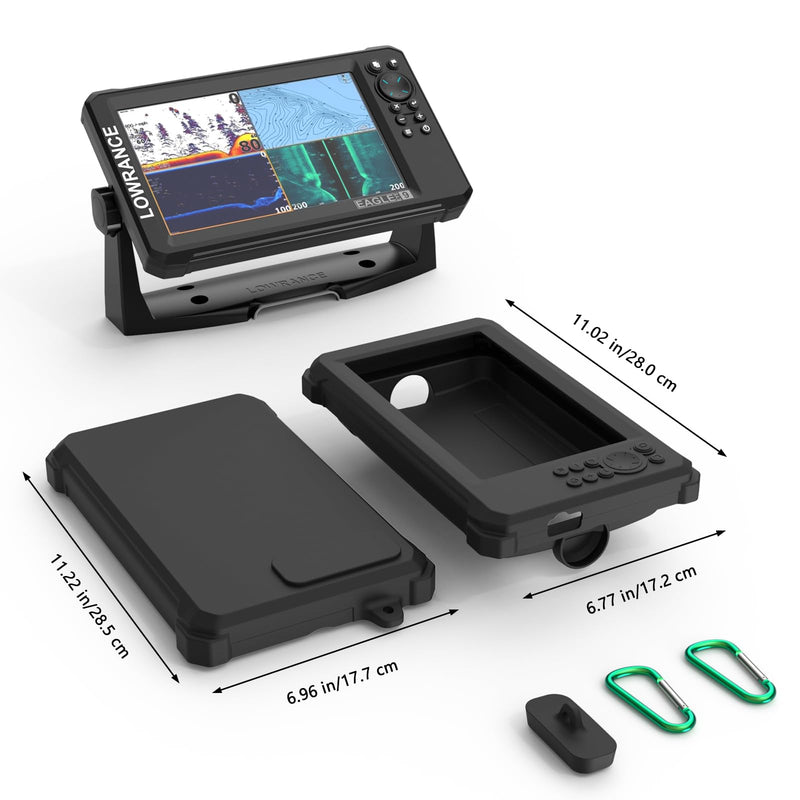 Fish Finder Protective Silicone Skin Case and Sun Cover for Lowrance Eagle Eye 9’’ and Lowrance Eagle 9’’– Full-Coverage, Anti-Scratch, Non-Slip Case（Black）