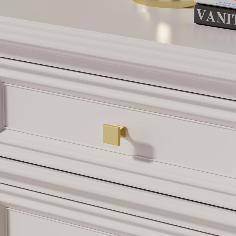 Haliwu 50 Pack Gold Cabinet Knobs Solid Drawer Knobs Gold & Square