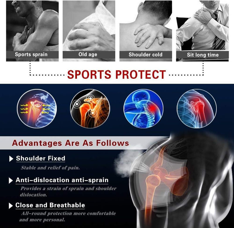 HUEGLO Left Shoulder Support Brace for Men & Women Rotator Cuff Support Compatible for Injury Prevention,Frozen Shoulder Pain Relief, Dislocated AC Joint,Sprain,Soreness,Tendinitis,Arthritis (Left) - NewNest Australia