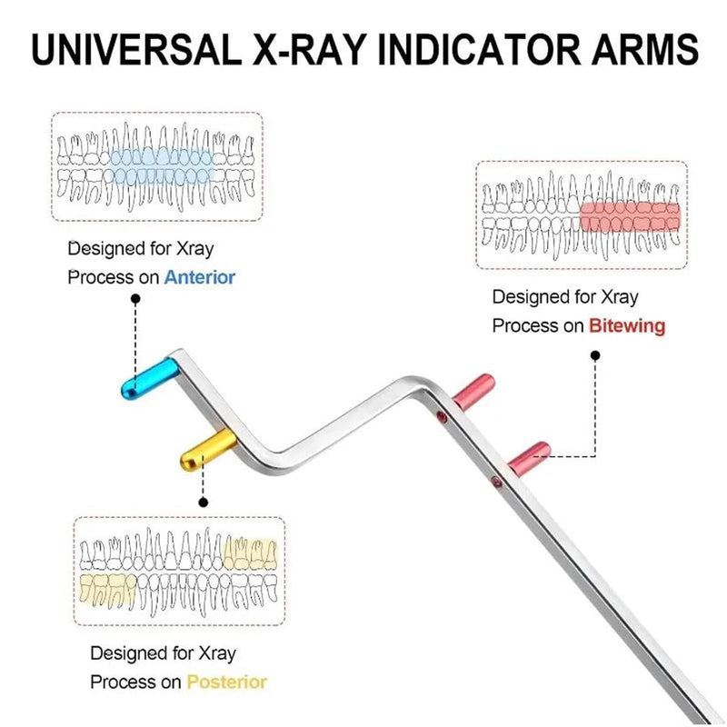 Dental X-Ray Positioning Indicator Arms XCP/BAI Compatible Metal Kit 5 Pcs | Anterior, Posterior ,Bitewing Style for Film PSP & Digital Sensors for Clinics and Medical Students Sensor metal bar