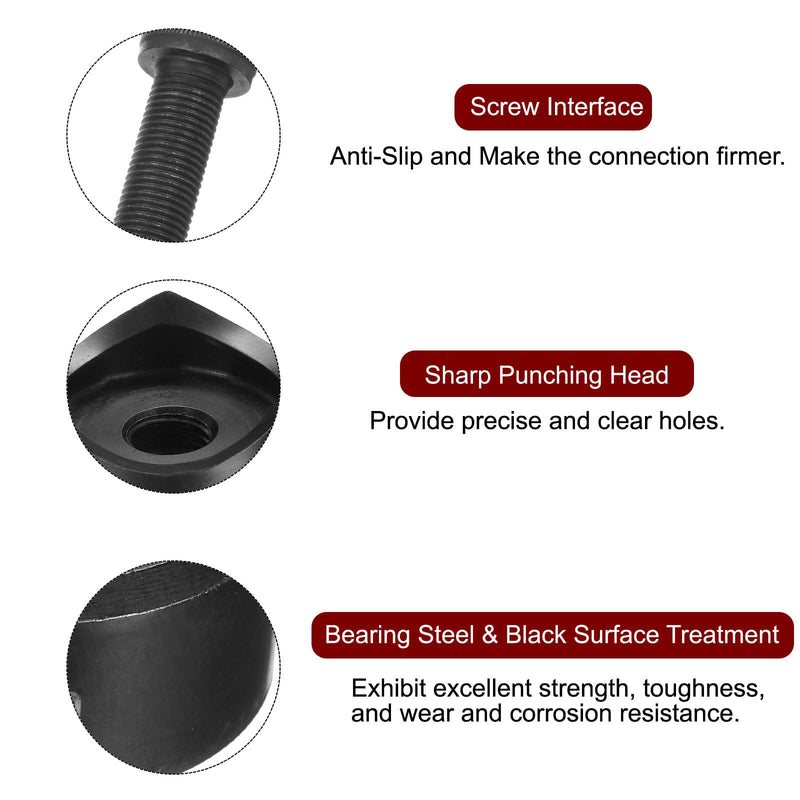 HARFINGTON Sheet Metal Punch Hole Punch 40mm Bearing Steel Precise Cutting Manual Knockout Punch Kit for Metal Steel Plate Sink Stainless Steel, Black