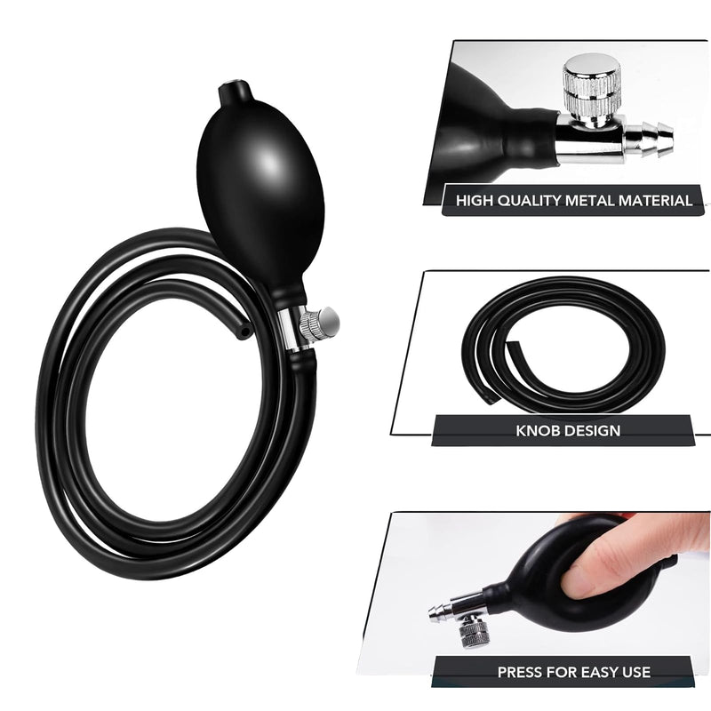 2 Set Blood Pressure Bulb Pump Replacement Rubber Inflation Bulb Adjustable Blood Pump Monitor Manual Pressure Hand with Tubing Air Valve for Sphygmomanometer