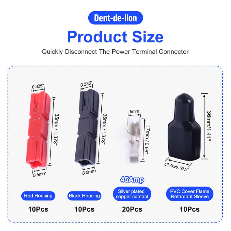 45A Quick Connect Batterie Battery Connector Modular Power Connectors Quick Disconnect 10 Pair