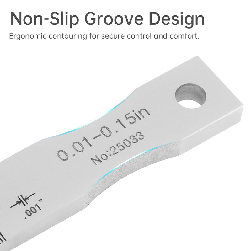 Taper Gap Gauge 0.01"-0.15", Graduation 0.001", Precision Wedge Feeler Gap Hole Measure Tool for Mold/Electrical Components with Laser Scales & Anti-Corrosion Coating