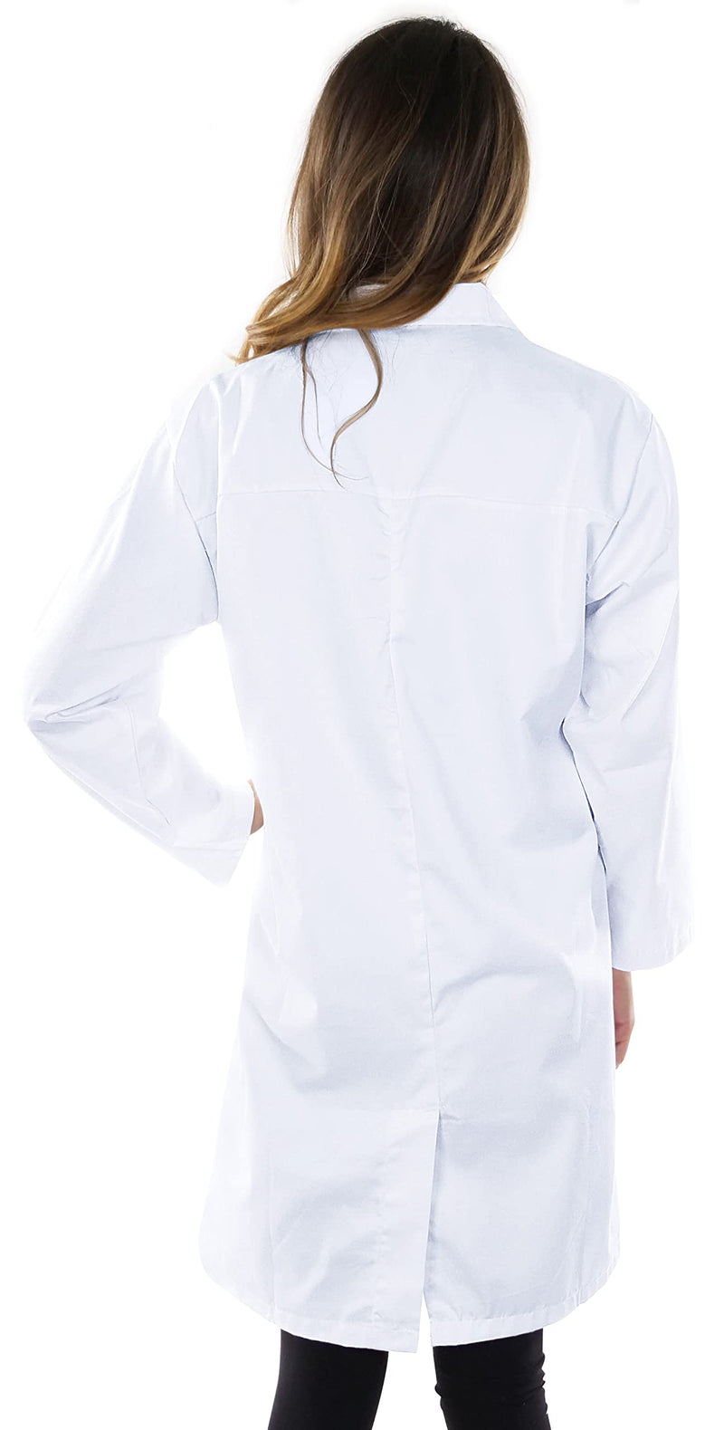 NY Threads Professional Lab Coat for Women, Long Sleeve Poly Cotton Medical Coat Small (Pack of 1) White
